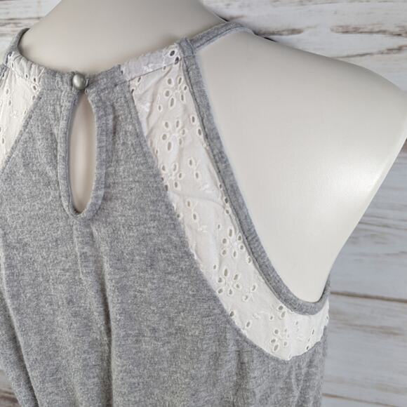So Juniors Eyelet Lace Gray Sundress Halter Sz XXL 16 - Picture 6 of 7